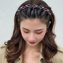 큐빅 집게머리띠 볼륨머리띠 벼머리 앞머리고정 얇은, 상품선택, 블루