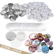 뱃지만들기 뱃지제작 뱃지재료 100/300/500Pcs 배지 버튼 부품 DIY 핀 세트 제조기 용품 프레스 기계 25/3, 03 500-PCS_02 32MM
