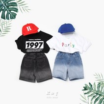 조던청반바지 반바지 데님 코디 좋은 착용감 편안한 시원한 루즈핏 등원룩 어린이집 로이 키즈 아동 남아 여아 형제 자매 남매 데일리 그라데이션 핸드워싱 3 4 5 6 7 8 세