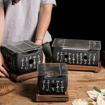 일본미니화로 고체연료화로 봄밤 감성캠핑화로 집에서 1인용 2인용 꼬치구이 혼술 화로대, 중형