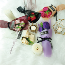 향기있는 장미 비누꽃 꽃다발 (3송이 포장세트)꽃바구니 성년의날 생일 이벤트, 장미레드