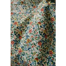 트위드원단 수입원단 천 면 의류 145x50cm 그레이 블루 작은 꽃 얇은 화 봉제 포플린 여름 드레스 셔츠 만들기, 적갈색