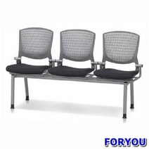 ForU752 3인용 연결의자 멜론 팔무 사출 쿠션 대합실의자 휴게실의자 약국의자, 그레이-레드*본상품, 상세페이지 참조