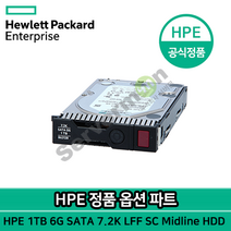 HP 프로라이언트 GEN8 ~ GEN10용 1TB 6G SATA 7.2K rpm LFF (3.5in) SC Midline 1yr HDD 정품 [861691-B21], 861691-B21