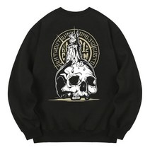 남자 여자 맨투맨 스웨트 셔츠 칸6312 KMB0054 봉인 기모 - 블랙