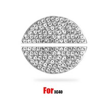 타이어 휠 자동차 3D 자동차 스티어링 휠 엠블럼 라인 스티커 블링 다이아몬드 크리스탈 데칼 볼보 XC60 S9, 05 XC40