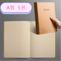 Ogfaour 미자미공지 한자 중국어 손글씨 글씨연습 만년필 필사 원고지 대량 노트, 5권(A형)