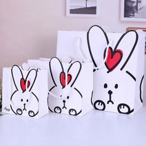 토끼 종이가방 선물쇼핑백 10개_럭키데이유통 결혼식 돌잔치 답례품 쇼핑백 어린이집 유치원 학교 학원 교회 선물포장 기프트백, 1세트, 토끼 종이가방 소형 10개_럭키데이유통
