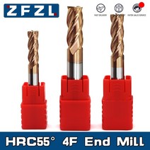 밀링커터 Hrc55 카바이드 엔드 밀 1 2 4 5 6 8 10 12mm 4 플루트 합금 코팅 텅스텐 강철 절삭 공구 cnc maching endmills, 2 4 5 6 8 10 12 자산, 5개