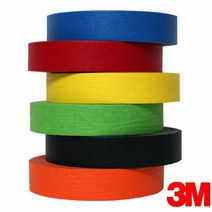 골든트리 3M 칼라 종이 마스킹테이프 24mm x 40M 6색 색깔 커버링 마킹 테이프, 3M 주황색 24mm x 40M 1개