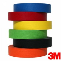 골든트리 3M 칼라 종이 마스킹테이프 24mm x 40M 6색 색깔 커버링 마킹 테이프, 3M 흑색 24mm x 40M 1개