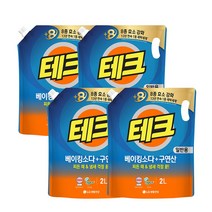 테크 베이킹소다+구연산 엑체세제 리필 일반용, 4개, 2L