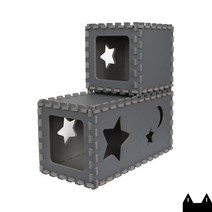 starcat 퍼즐 캣타워2단 터널형(터널+터널) 스타캣 고양이 캣타워 하우스, 다크그레이