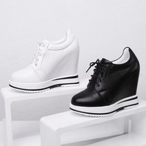 라오농 키높이 12cm 세미 웨지 앵클 부츠 봄과 가을부츠 리얼 가죽 통굽 워커LIIUghtdt2565