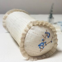 sjh2237 삼베시리즈, 삼베원형 베개커버 매화꽃블루색