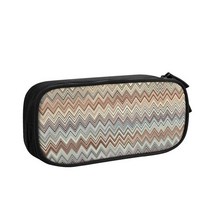 블루레이크 대학생 필통 파우치 펜케이스 대용량 추상 기하학적 홈 지그재그 연필 현대 카모 펜 가방 상자 학교, 3.8