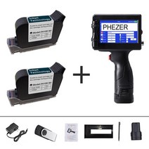 레이저각인기 레이저 각인기 Phezer-P15 12.7mm 라벨 프린터 QR 바 배치 코드 날짜 번호 로고 만료일, 03 with 2 cartridges_04 영국 플러그