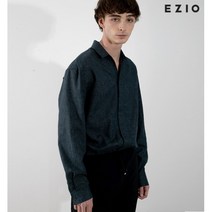 이지오 ever 린넨 오픈넥 셔츠 피콕 D3SC009