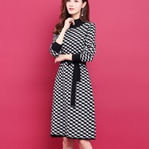 리더스타 당일발송 체크패턴 캐주얼 오버핏 가을 원피스 긴팔원피스 롱원피스 여성원피스 미디원피스