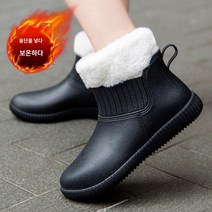 여성 숏 레인부츠/여자 여름부츠^_^패션 장마/미끄럼방지/ 여자 숏 장화/통기 원단/프리미엄 레인부츠 여성을 위한 새로운 유행 패션 짧은 튜브 장화 야외 워터 슈즈 여성용 방수 미끄럼 방지 장화 야외 벨벳 따뜻한 고무 신발, 36(한국사이즈230mm), 1901 블랙 벨벳 커버