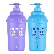 아유아유 허니보틀 샴푸 대용량 (1004ml), 화이트머스크향 1개+베이비파우더향 1개