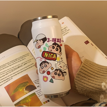 크레용신짱 귀여운 보온 보냉 스텐 500ml 티 커피 텀블러 보틀 등산, J