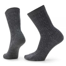 스마트울 여성용 데일리 케이블 크루 양말, Small, Medium Grey
