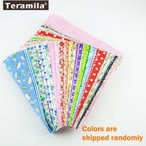 캔버스원단 옥스포드원단 패브릭원단 Teramila 코튼 패브릭 참 팩 50 개 10cm x 숨김 패치 워크 퀼팅 틸다, 한개옵션0