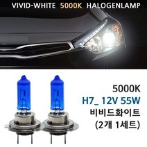 5000K 비비드화이트 현대 올뉴투싼 16-17년 전조등 상향등 하향등 안개등 자동차램프, 5000K 올뉴투싼 상향등 H7(2개1세트), 1세트