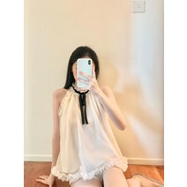 진진가 스커트 여 여름 기질 서양식 원피스 작은 키 커 보이는 루즈 홀터넥 상의