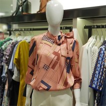 블루페페 NC14 리본넥 멋스런패턴블라우스 P204MSC008