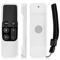 애플 TV 4 세대 Siri 원격 제어 충격 방지 실리콘 리모컨 케이스 보호 커버 미끄럼, 01 White