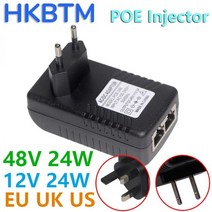 POE 확장기 HKBTM 인젝터 48V 24V 12V 24W EU 미국 영국 AU 플러그 CCTV IP 카메라 전원 공급 장치 이더넷 어댑터 전화 AP, 48V 0.5A 미국 플러그