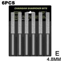 연마공구 절삭공구 다이아몬드 코팅 원통형 버 4-5mm 전기 톱 숫돌 스톤 파일 체인 샤프닝 조각 연삭 도구, 05 4.8mm silver