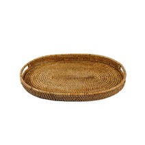 라탄상점 라탄트레이 타원 트레이 S 브라운, 1개