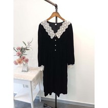 레이브 레이스 벨벳 원피스