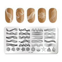 PICT You Nail Stamping Plates 레터 라인 디자인 스탬핑 템플릿 네일 디자인 스테인레스 스틸 네일 아트 이미지 플레이트, PY-J004_51