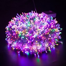 LED 작은 조명 깜박이는 다채로운 변색 야외 홈 크리스마스 봄 빛 축제 장식 네온 불빛, [플러그인모델]100미터2000등, 컬러풀[20색]
