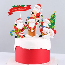 은꽃밴드 5세트(총38p)크리스마스케이크픽 케이크토퍼 홈파티 세트 소품, 크리스마스케이크픽5세트(총38p)