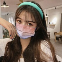레인보우 그라데이션 컬러 마스크 4color [패션 색깔 덴탈 무지개 칼라 핑크 베이지 귀여운 일회용 디자인]