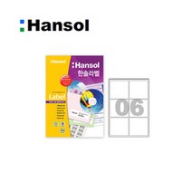 대진상사 한솔라벨지(100매)6칸 HL4203 우편라벨지, 100매입, 6칸
