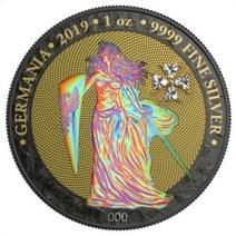 2019년 독일 게르마니아 CRYSTAL CROSS 1oz 금도금 루테늄 한정판 은화
