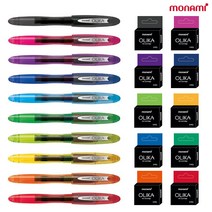 모나미 올리카 만년필 F촉 카트리지 캘리그라피, 골든옐로우