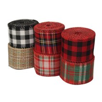 SSW 포인트 5cm 넓은 체크리본 포장리본 1롤 크리스마스리본 리본끈 0W8523C8, 1개, A