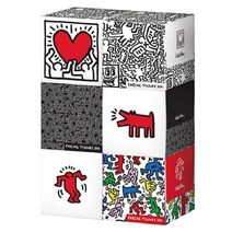 키스해링 정사각 어린이집 각티슈 250매6개입 곽휴지 고급 미용 화장용 사각 곽티슈