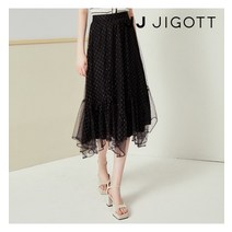 JJ지고트 메탈사 체크 메시 스커트 GN4P0SKP2