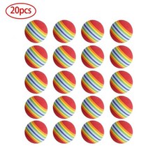 투톤 골프공 반반 고반발 2피스 가성비 20pcs 3842mm 골프 공 eva 거품 부드러운 스폰지 공 골프테니스 훈련 레인보우 스트라이프 야외 골프 연습 공, 42mm, 협력사