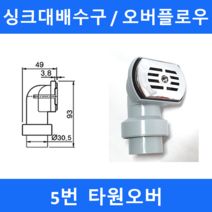 the크린주방 싱크대배수구 프리미엄 일체형 스텐배수구, 1개, 5 타원오버