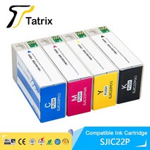 tatrix sjic22p 호환 잉크 카트리지(epson colorworks c3500 시리즈용 epson tm-c3500용 epson sjic22p용 안료 잉크 카트리지 1, 한 세트 4 개