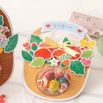 종이꽃 사탕 바구니 목걸이 축하 선물포장 만들기, 카네이션
